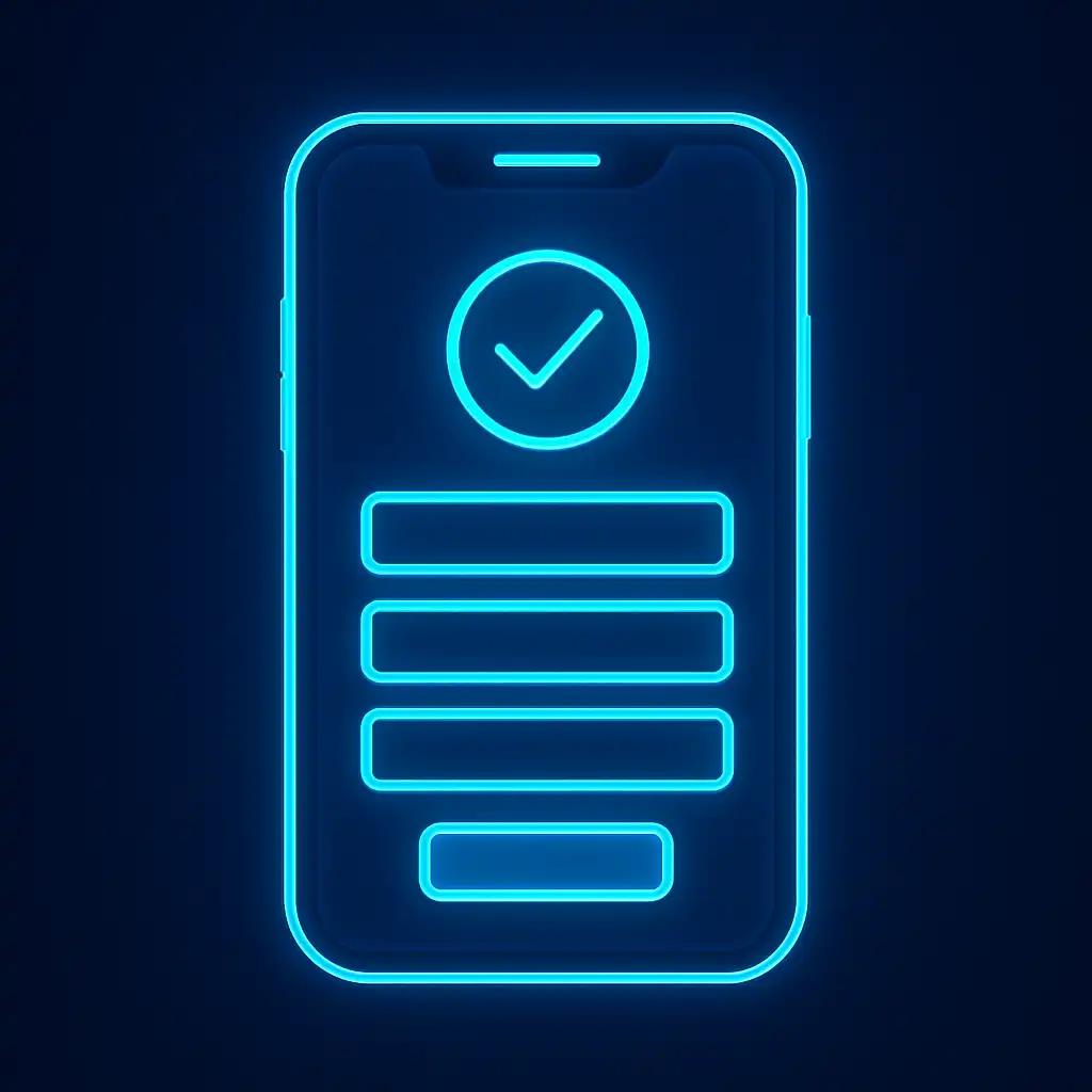 Illustration of a player creating a NeonStakes Casino account on a mobile phone